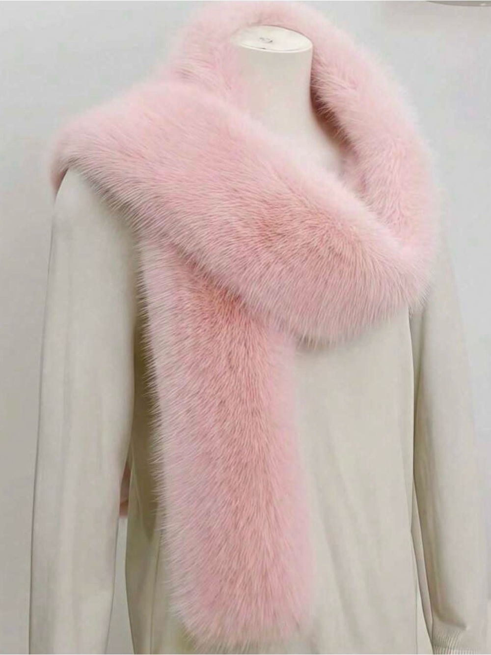 Luxury Pink Faux Fur Scarf Super Soft